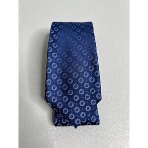Calvin Klein Blue Floral Pattern Silk Blend Slim Designer Tie NWT